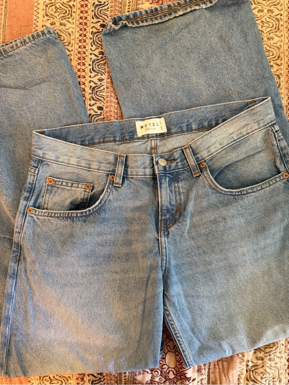 Motel Rocks light wash wide-leg jeans